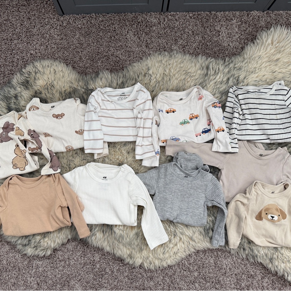 Kids Baby Long Sleeve Onesie Shirt Bundle - Neutral Colors